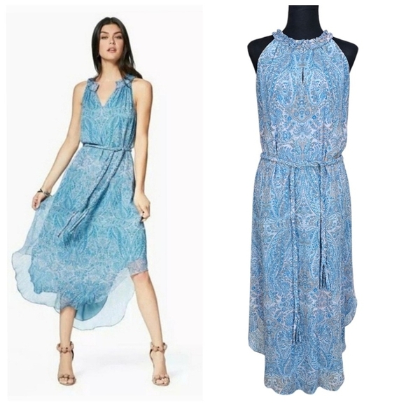 Ramy Brook Paisley Jolie Dress Sz Medium Blue Ethereal Flowy Feminine Romantic - Picture 1 of 16